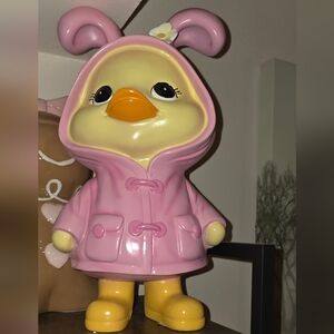 SOLD Pink Hooded Duck Figurine